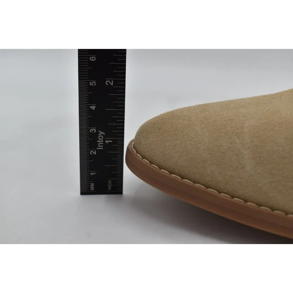 TOMS Womens 7 Noa Natural Suede Stacked Wedge Heel Western Booties Boots‎ Shoes